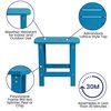 Flash Furniture Charlestown All-Weather Poly Resin Wood Adirondack Side Table in Blue JJ-T14001-BLU-GG